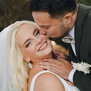 happy bride and groom